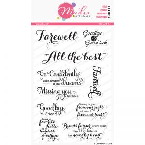 farewell design photopolymer stamp for crafts, arts and DIY by Mudra
