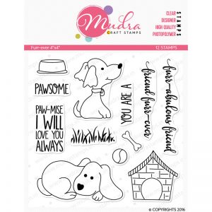 furry friend design photopolymer stamp for crafts, arts and DIY by Mudra