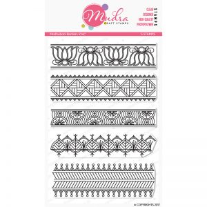 madhubani borders design photopolymer stamp for crafts, arts and DIY by Mudra