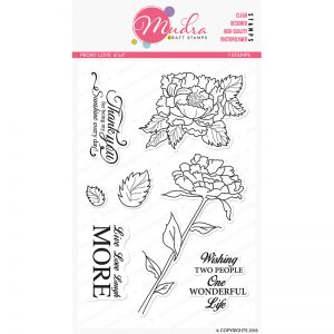 peony love design photopolymer stamp for crafts, arts and DIY by Mudra