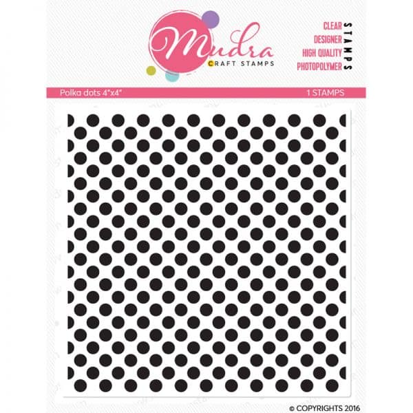 polka dots design photopolymer stamp for crafts, arts and DIY by Mudra
