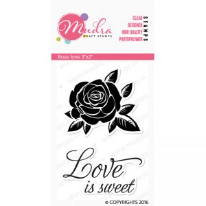 rose love design photopolymer stamp for crafts, arts and DIY by Mudra