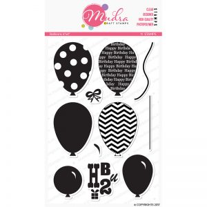 balloons design photopolymer stamp for crafts, arts and DIY by Mudra