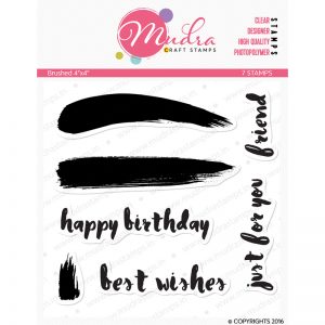 brushed design photopolymer stamp for crafts, arts and DIY by Mudra