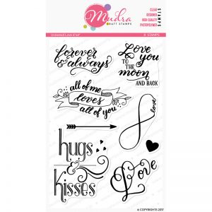 universal love design photopolymer stamp for crafts, arts and DIY by Mudra