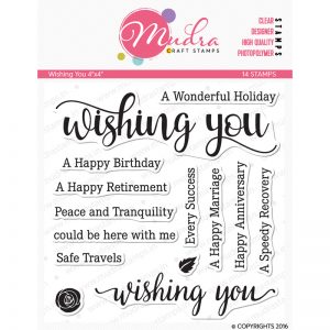 wishing you design photopolymer stamp for crafts, arts and DIY by Mudra