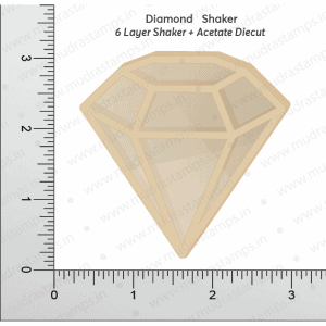 Chipzeb - Diamond Shaker - designer chipboard laser cut embellishment by Mudra