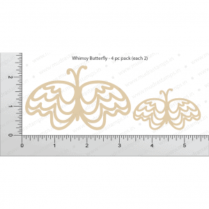 Chipzeb - Whimsy Butterfly - designer chipboard laser cut embellishment by Mudra