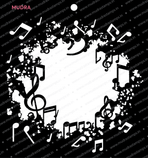 Craft Stencils - Grunge Music Frame 6x6 - Mudra