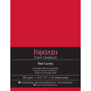 Red Candy Color Cardstock Paper board 250gsm 8.5x11 - Mudra Paperum