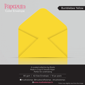 Bumblebee Yellow Color Envelope for A2 size card - Mudra Paperum