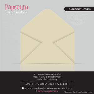 Coconut Creme Color Envelope for A2 size card - Mudra Paperum