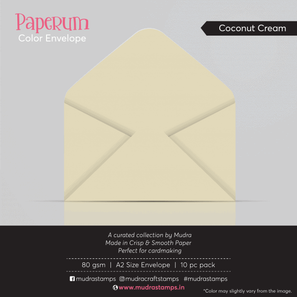 Coconut Creme Color Envelope for A2 size card - Mudra Paperum