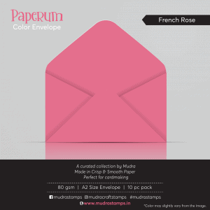 French Rose Color Envelope for A2 size card - Mudra Paperum