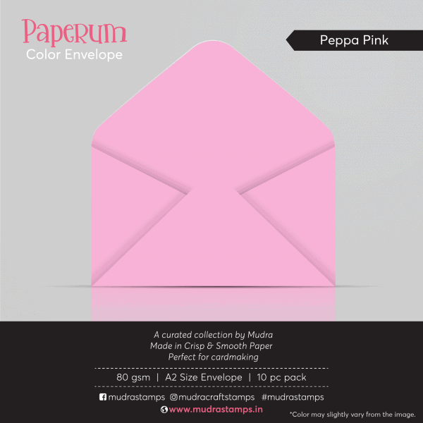 Red Peppa Pink Color Envelope for A2 size card - Mudra Paperum