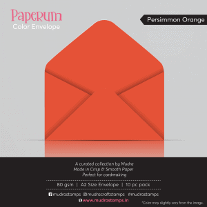 Persimmon Orange Color Envelope for A2 size card - Mudra Paperum