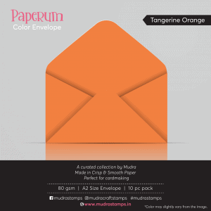 Tangerine Orange Color Envelope for A2 size card - Mudra Paperum