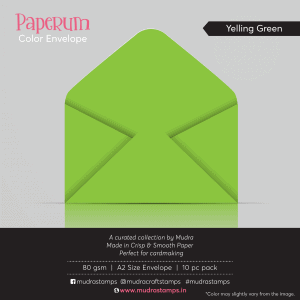 Yelling Green Color Envelope for A2 size card - Mudra Paperum