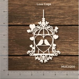 Chipzeb - Love Cage - designer chipboard laser cut embellishment by Mudra