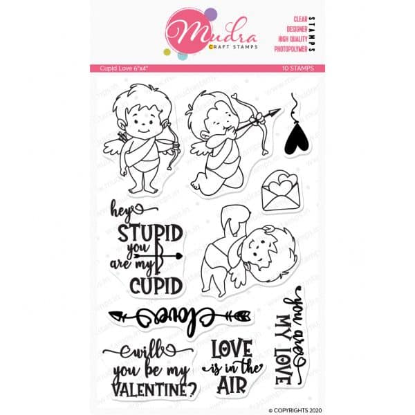 Cupid Love design photopolymer stamp for crafts, arts and DIY by Mudra