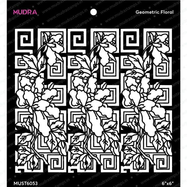 Craft Stencils - Geometric floral 6x6 - Mudra