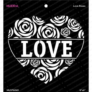 Craft Stencils - Love Roses 6x6 - Mudras