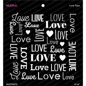 Craft Stencils - Love Typo 6x6 - Mudra