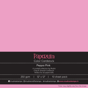 Peppa Pink Color Cardstock Paper board 250gsm 12x12 - Mudra Paperum