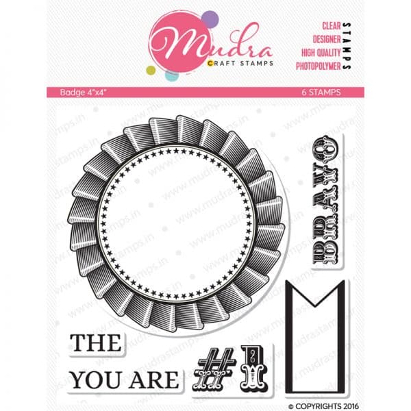 badge design photopolymer stamp for crafts, arts and DIY by Mudra