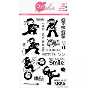 be a ninja design photopolymer stamp for crafts, arts and DIY by Mudra
