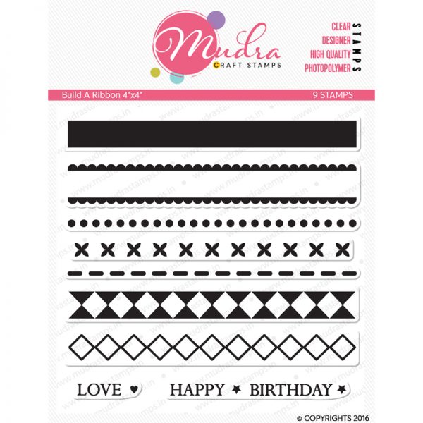build a ribbon design photopolymer stamp for crafts, arts and DIY by Mudra