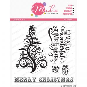 christmas design photopolymer stamp for crafts, arts and DIY by Mudra