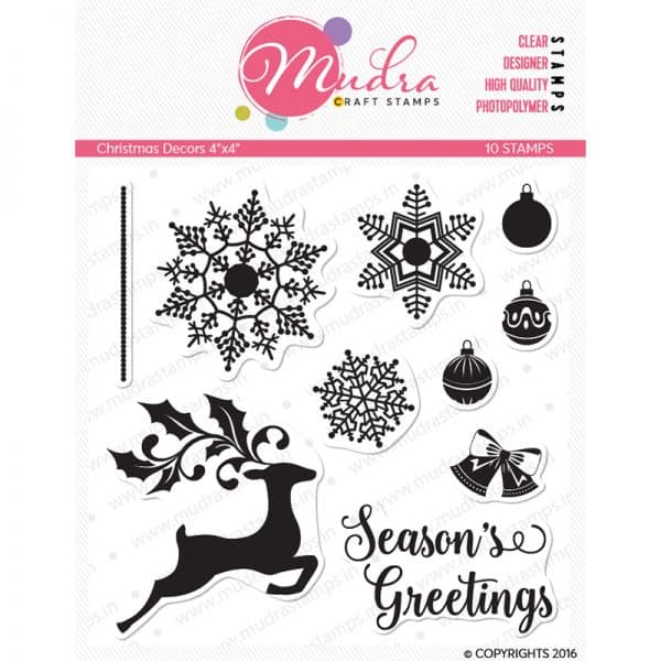 christmas decors design photopolymer stamp for crafts, arts and DIY by Mudra