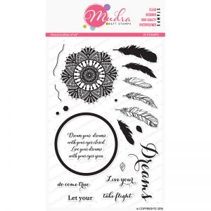 dream catcher design photopolymer stamp for crafts, arts and DIY by Mudra