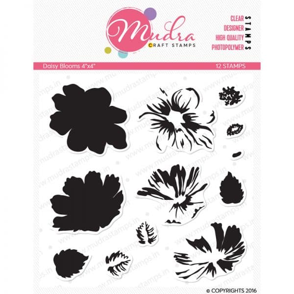 daisy blooms design photopolymer stamp for crafts, arts and DIY by Mudra