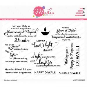 diwali sentiment design photopolymer stamp for crafts, arts and DIY by Mudra