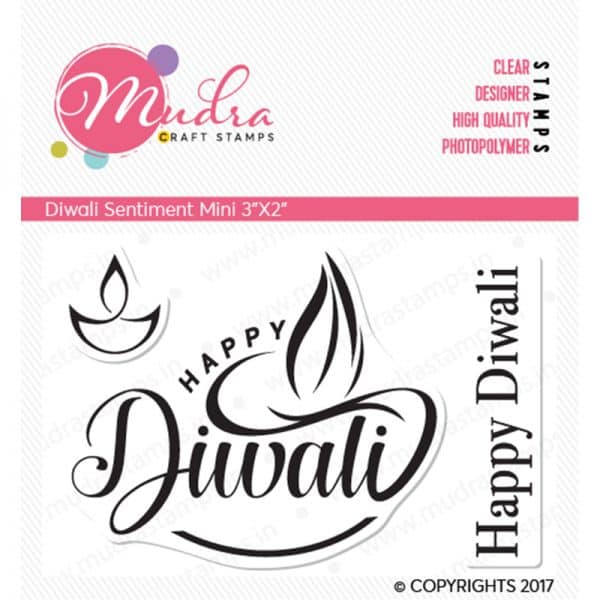 Diwali sentiment mini design photopolymer stamp for crafts, arts and DIY by Mudra