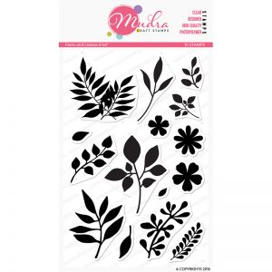 ferns and leaves design photopolymer stamp for crafts, arts and DIY by Mudra
