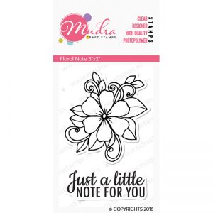 floral note design photopolymer stamp for crafts, arts and DIY by Mudra