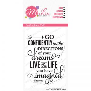 go confident design photopolymer stamp for crafts, arts and DIY by Mudra