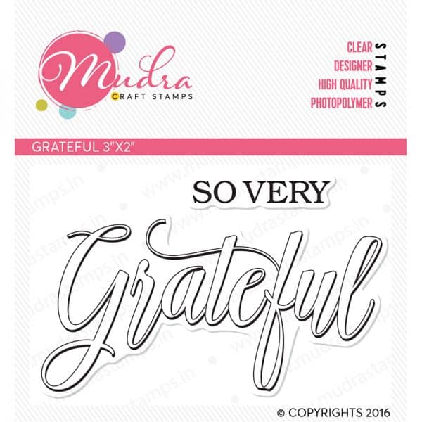 grateful mini design photopolymer stamp for crafts, arts and DIY by Mudra