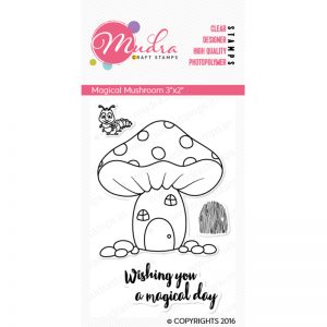 magical mushroom design photopolymer stamp for crafts, arts and DIY by Mudra