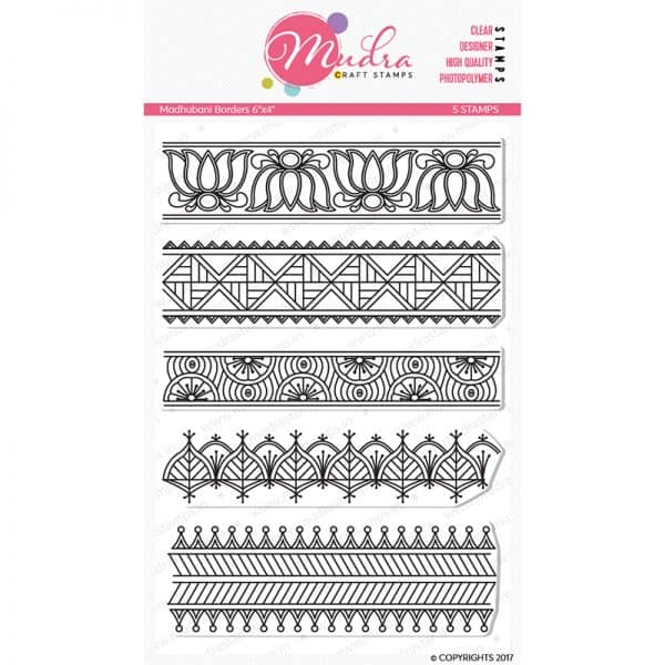 madhubani borders design photopolymer stamp for crafts, arts and DIY by Mudra