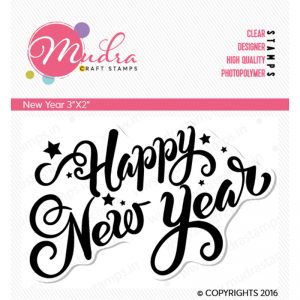 new year design photopolymer stamp for crafts, arts and DIY by Mudra