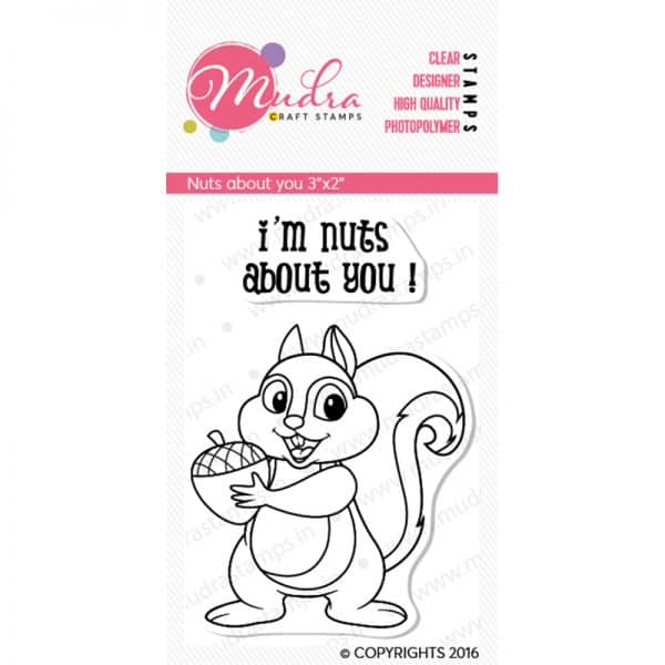 nuts about you design photopolymer stamp for crafts, arts and DIY by Mudra