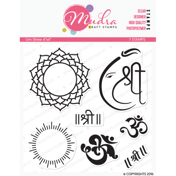 om shree design photopolymer stamp for crafts, arts and DIY by Mudra