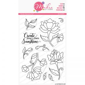 persian floral design photopolymer stamp for crafts, arts and DIY by Mudra