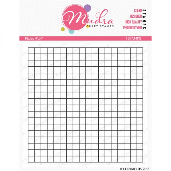 pixels design photopolymer stamp for crafts, arts and DIY by Mudra