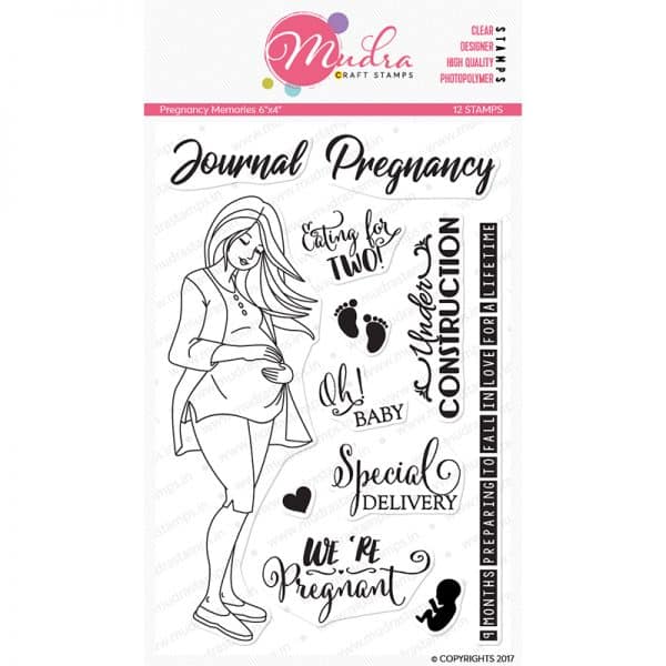 pregnancy memories design photopolymer stamp for crafts, arts and DIY by Mudra