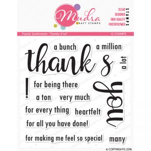 Thanks design photopolymer stamp for crafts, arts and DIY by Mudra